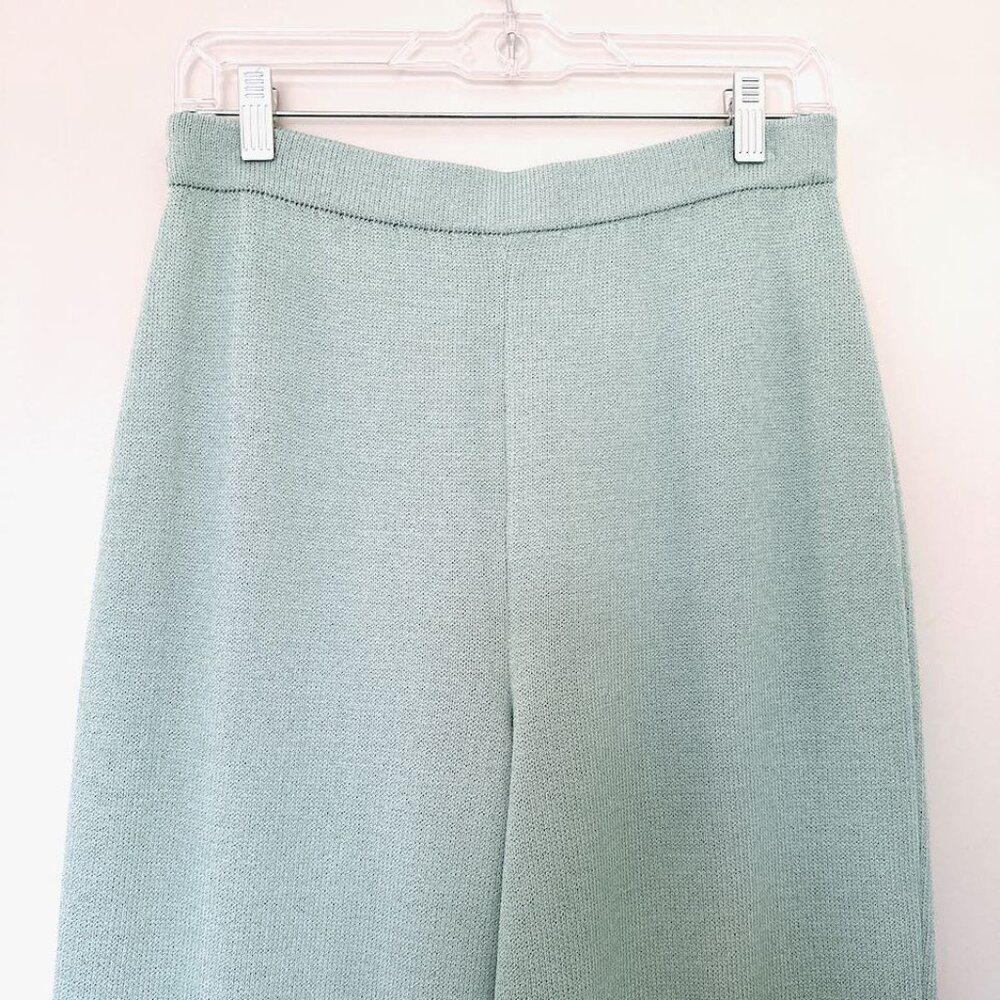 ST JOHN COLLECTION SPORT CHENILLE MINT GREEN MATCHING WIDE LEG PANTS SZ M 6 - Picture 11 of 16